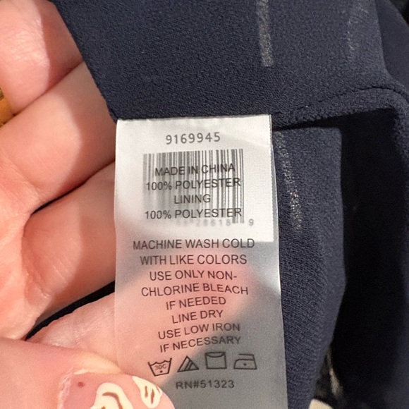 Vince Camuto Navy‎ and White Striped Long Sleeve Dress - Picture 7 of 9